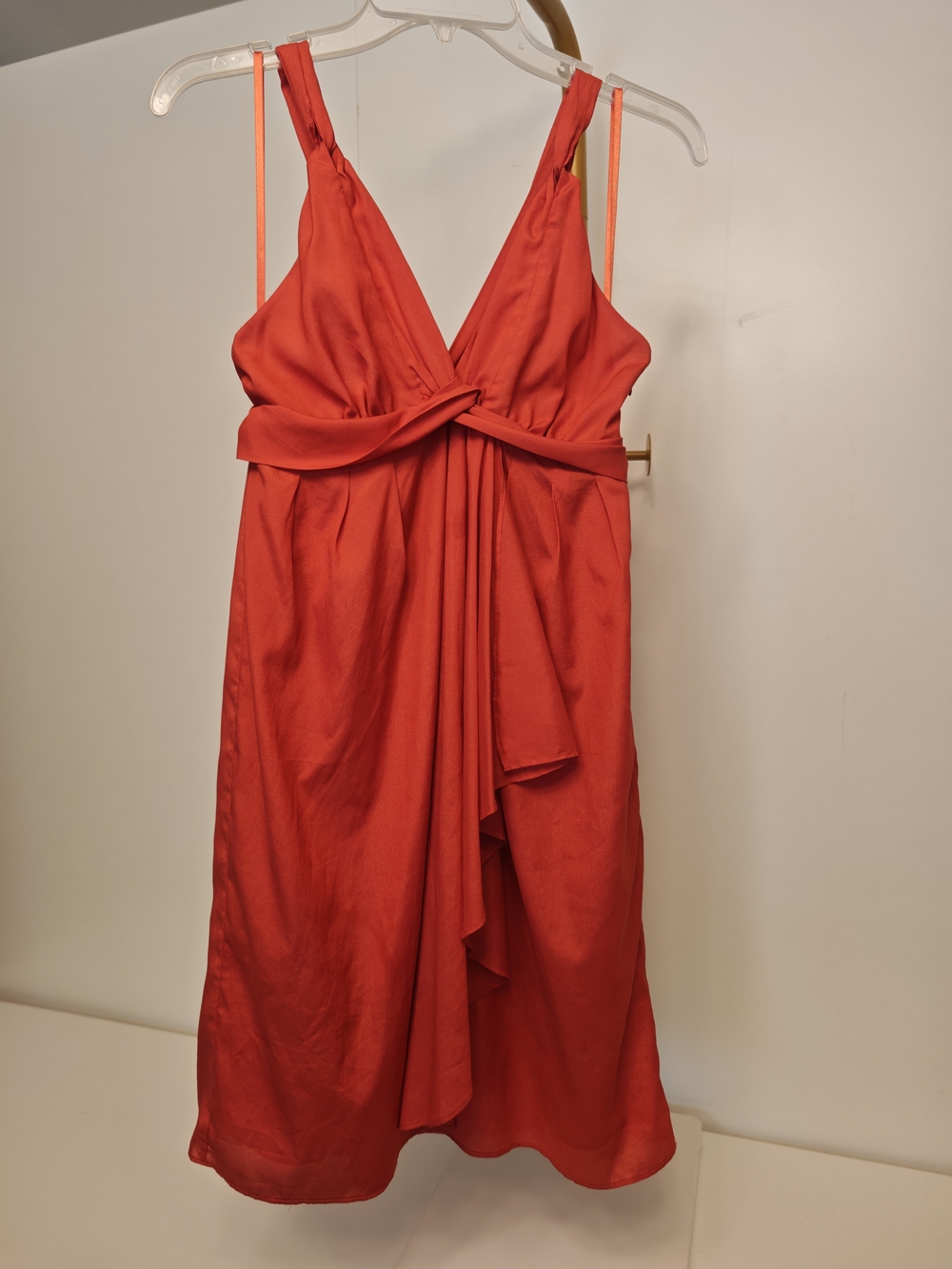 Flowy Resort Banana Republic Orange Red Babydoll Y2K Ruffle Mini Dress Size 2